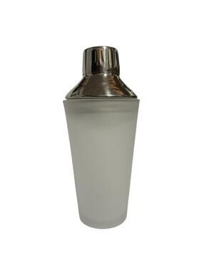 Grey Goose Frosted Glass Cocktail Shaker Stainless Steel Lid Barware Mixer